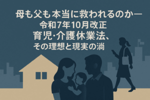 ✍️働く母も父も本当に救われるのか──令和7年10月改正育児・介護休業法、その理想と現実の溝