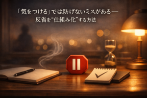 ✍️「気をつける」では防げないミスがある──反省を“仕組み化”する方法