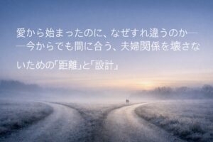 ✍️愛から始まったのに、なぜすれ違うのか──今からでも間に合う、夫婦関係を壊さないための「距離」と「設計」