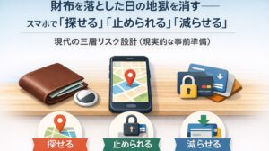 ✍️財布を落とした日の地獄を消す──スマホで「探せる」「止められる」「減らせる」現代の三層リスク設計（現実的な事前準備）